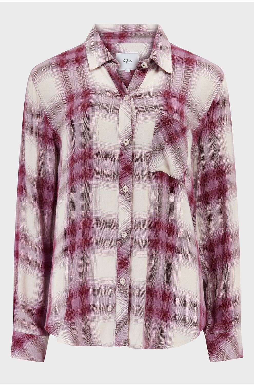Trilogy Stores Hunter Shirt in Faded Plum Ivory