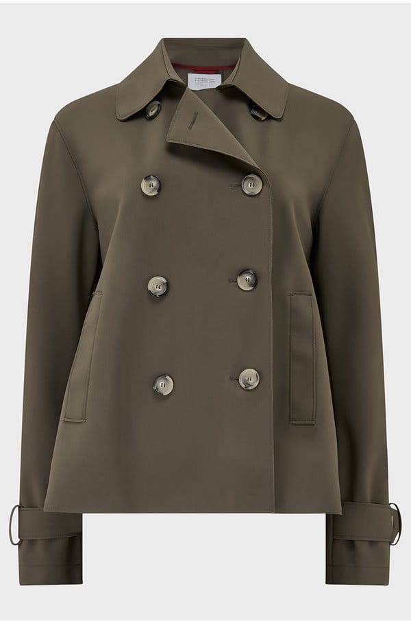 cropped trench in dark khaki