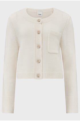 Round Neck Cardigan in Cream