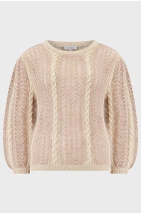 Femme Cable Mix Sweater in Blush Multi