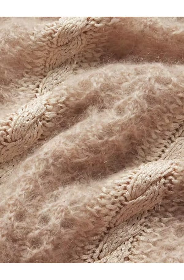 femme cable mix sweater in blush multi