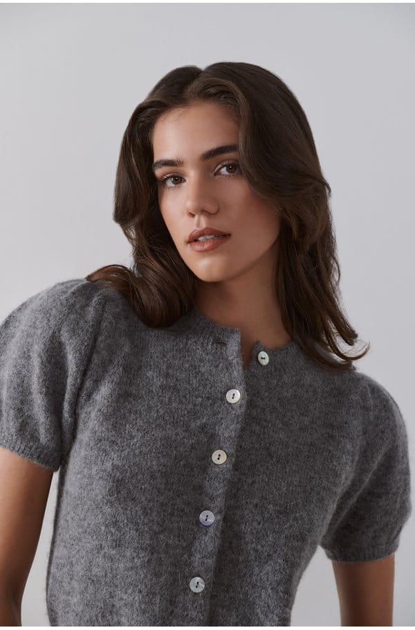 anisa cardigan in heather grey