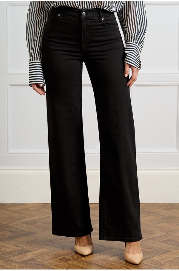le slim palazzo long in black