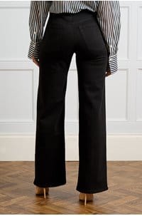 le slim palazzo long in black