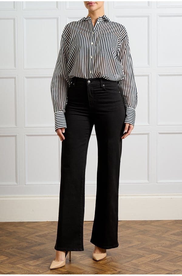 le slim palazzo long in black