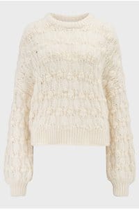popcorn stripe sweater in cream