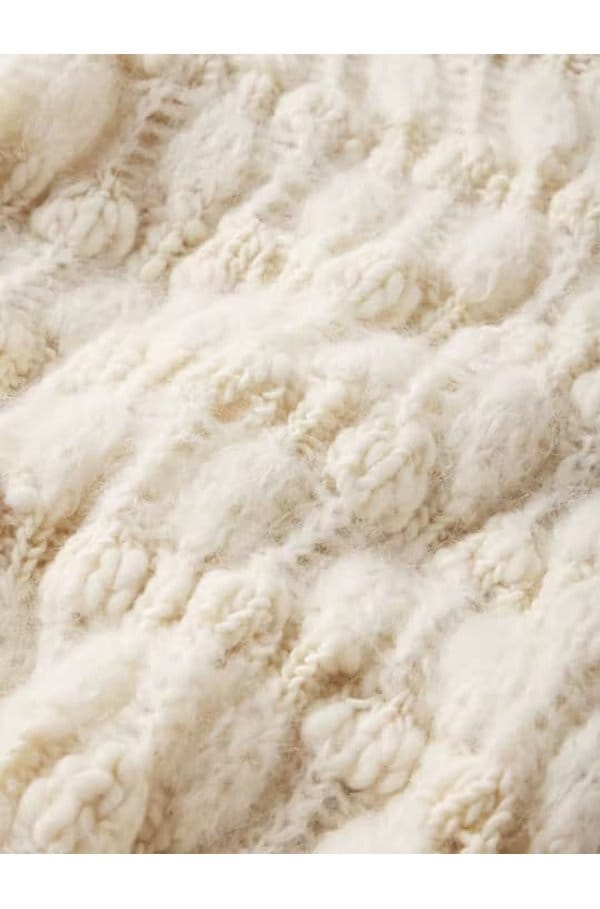 popcorn stripe sweater in cream