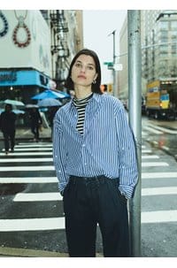 kayla shirt in navy mesa stripe