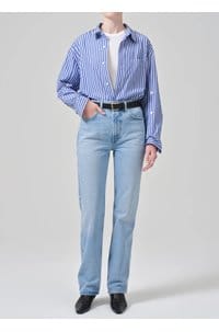 kayla shirt in navy mesa stripe