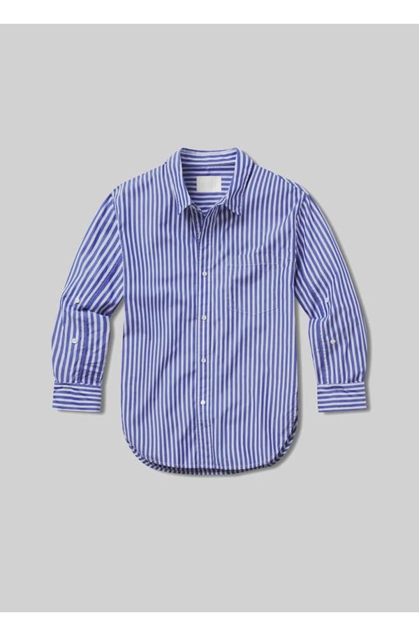 kayla shirt in navy mesa stripe