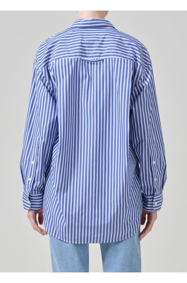 kayla shirt in navy mesa stripe