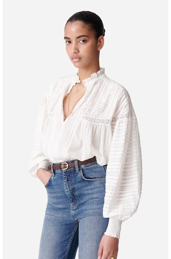 dahlia blouse in blanc