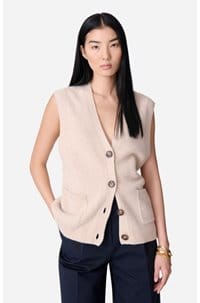 dashley sleeveless cardigan in ecru