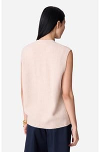 dashley sleeveless cardigan in ecru
