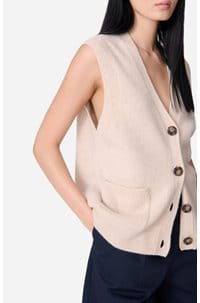 dashley sleeveless cardigan in ecru