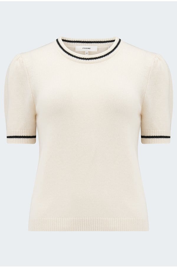 the cashmere gathered sweater in cream