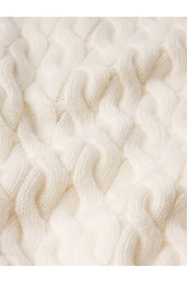 cable polo vest in cream