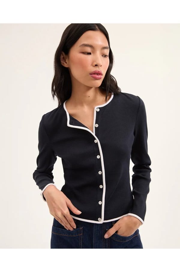 wilmer cardigan in navy