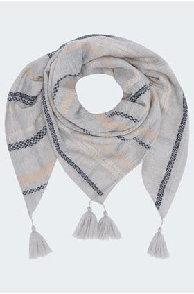 Galon Scarf in Light Grey