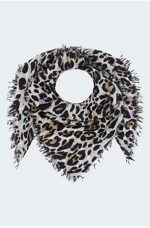 leo scarf in ivory grey
