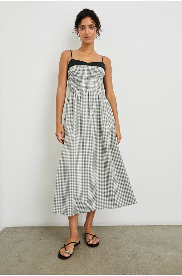 primrose dress in ivory jet gingham