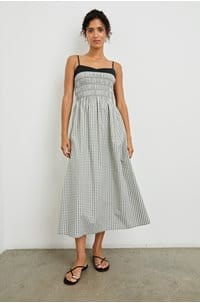 primrose dress in ivory jet gingham