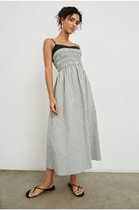 primrose dress in ivory jet gingham