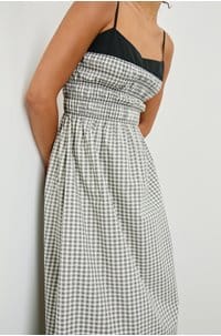 primrose dress in ivory jet gingham