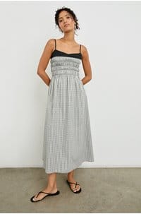 primrose dress in ivory jet gingham