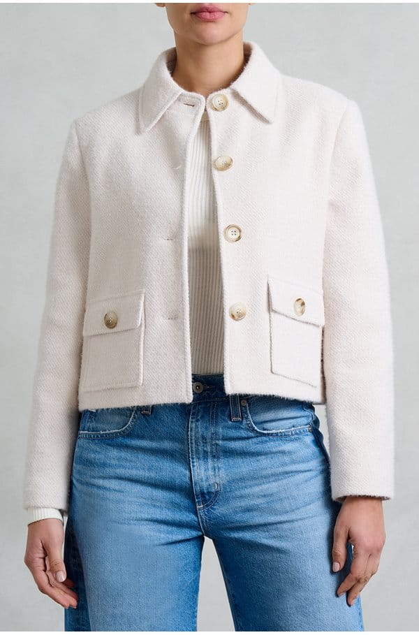 jean jacket in cream