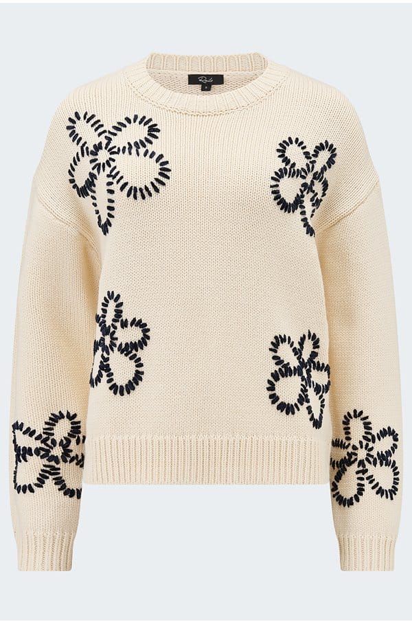 zoey jumper in ivory navy daisy