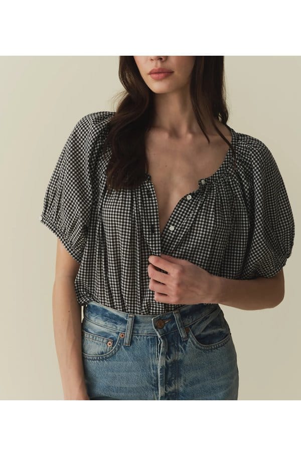 june top in la maddalena gingham