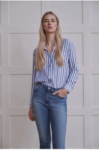 wren shirt in blue white