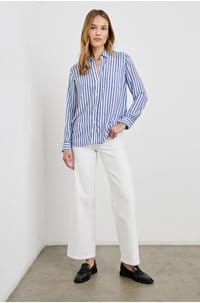 wren shirt in blue white