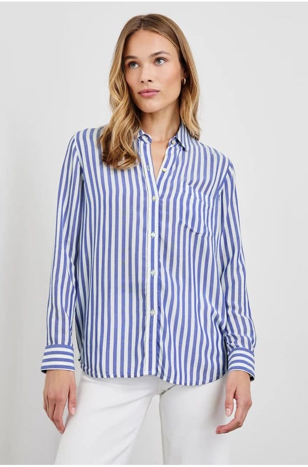 wren shirt in blue white