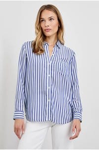 wren shirt in blue white