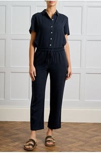 smocked waist trouser in endless sea