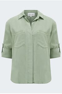 split back button down shirt in olive grove