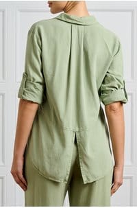 split back button down shirt in olive grove