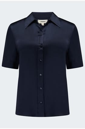 Ellah Short Sleeve Blouse in Midnight