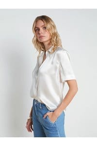 ellah short sleeve blouse in ivory