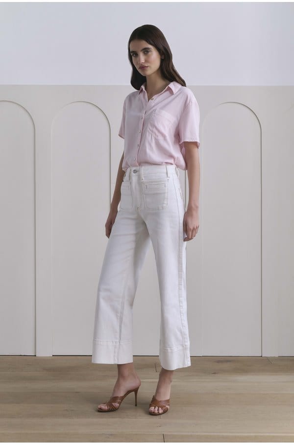 anessa wide jean with welt pockets in toasted ecru