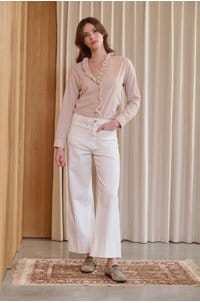 anessa wide jean with welt pockets in toasted ecru