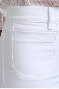 le slim palazzo in white with modernist pockets