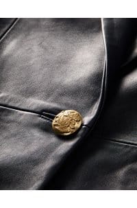 vega leather dickey jacket in navy