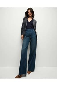 vega leather dickey jacket in navy