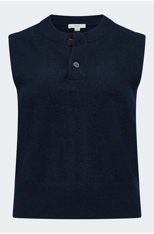wool blend henley shell in coastal