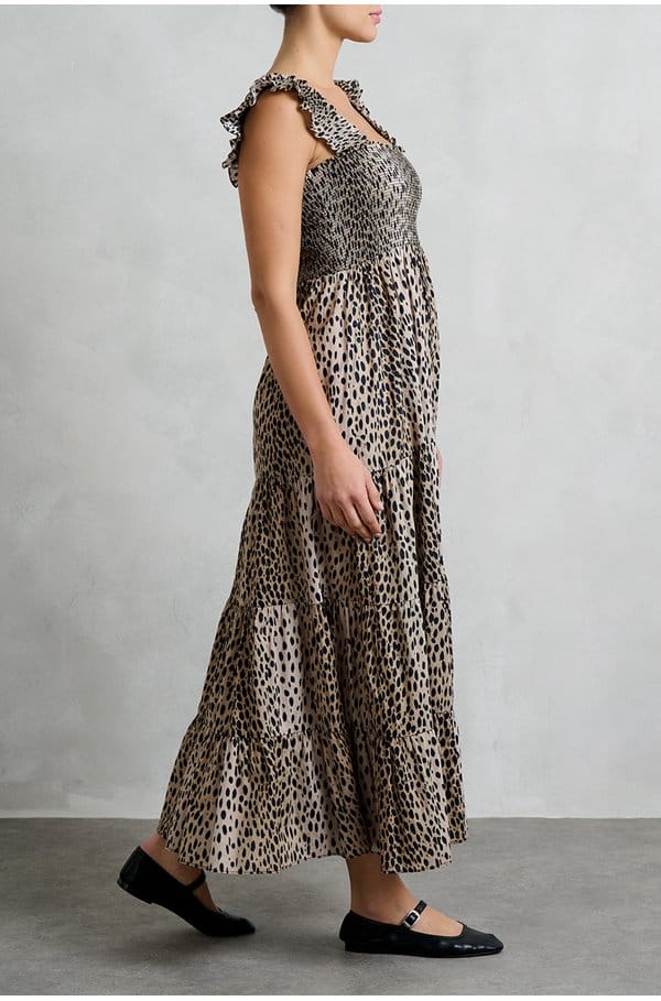 kendall dress in antelope spot black