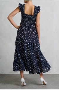 kendall dress in bohemia spot deep navy