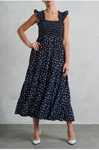kendall dress in bohemia spot deep navy